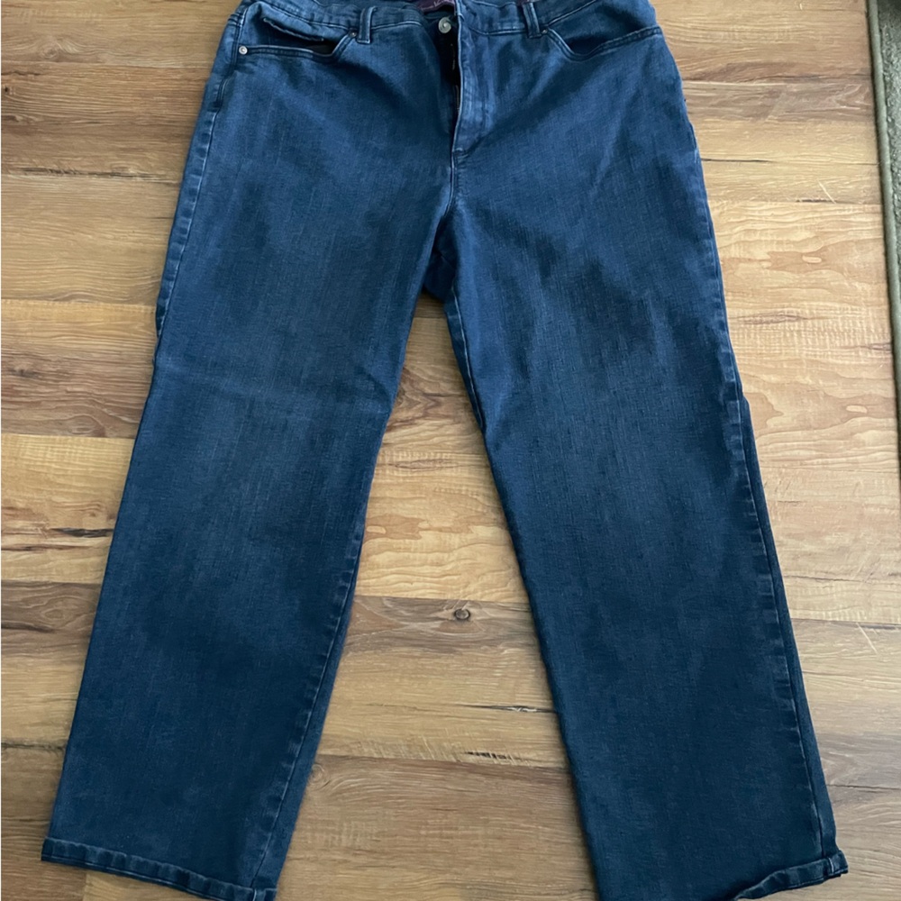Gloria Vanderbilt Dark Blue Denim Jeans Sz 18 Short